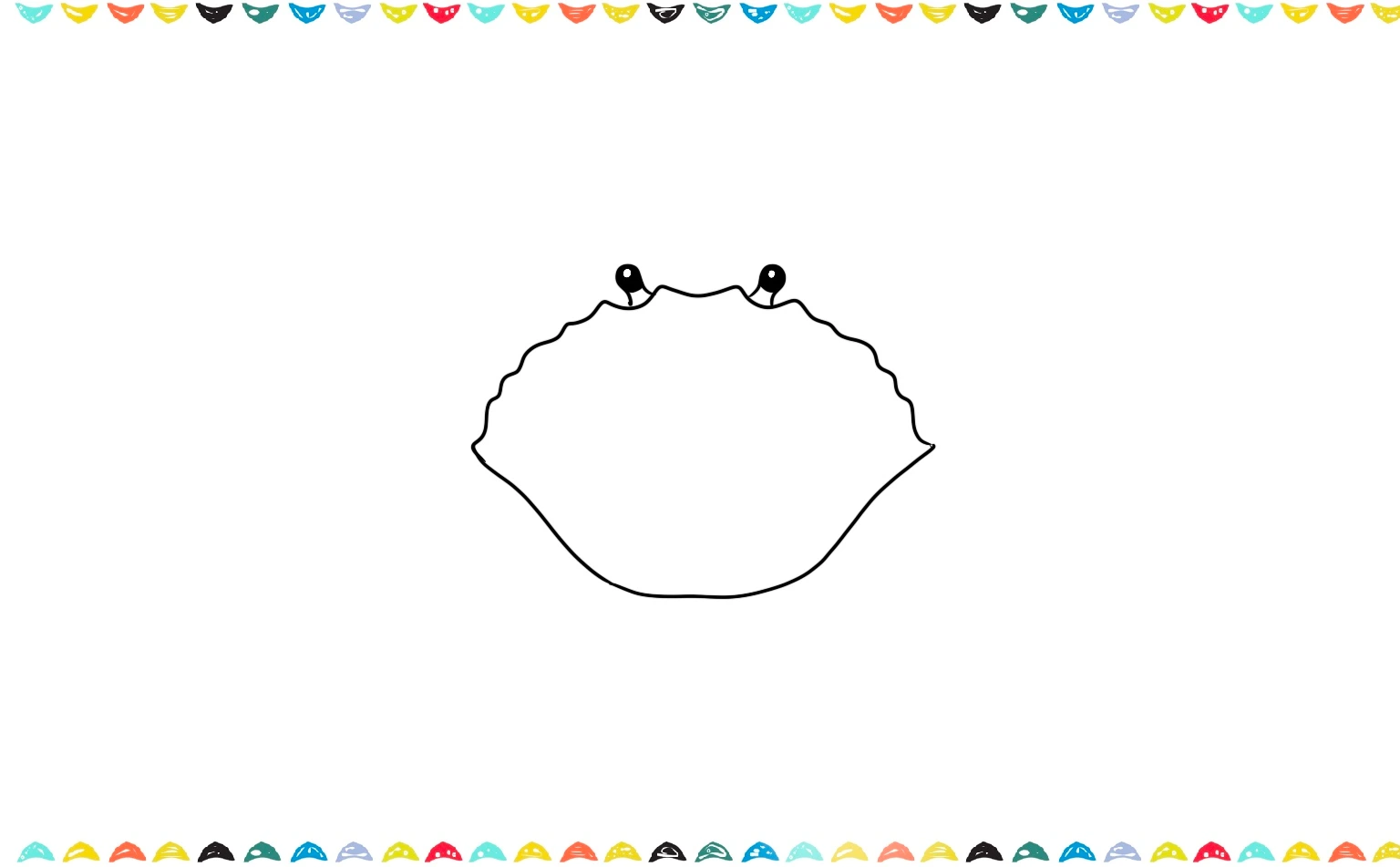 The next step shows how to add the eyes to the top-view crab sketch step 3