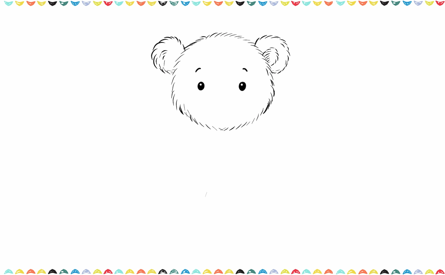 sketch teddy bear's eyes and eyebows step 4