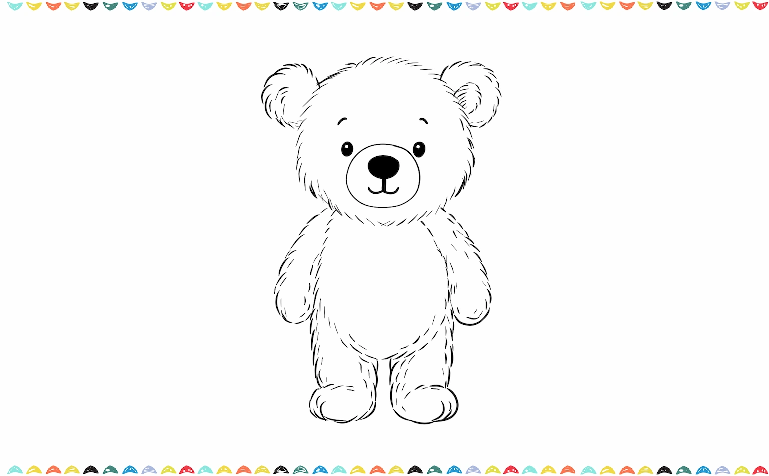 sketch teddy bear's cute legs step 8