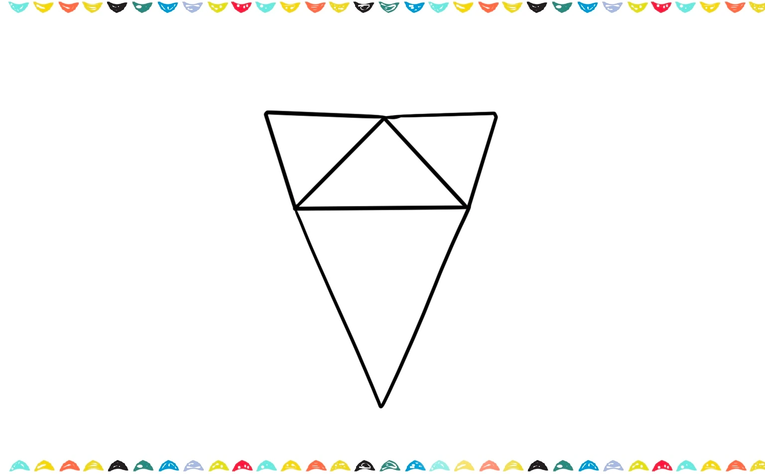 add two more triangles on top of the diamond sketch step 3 