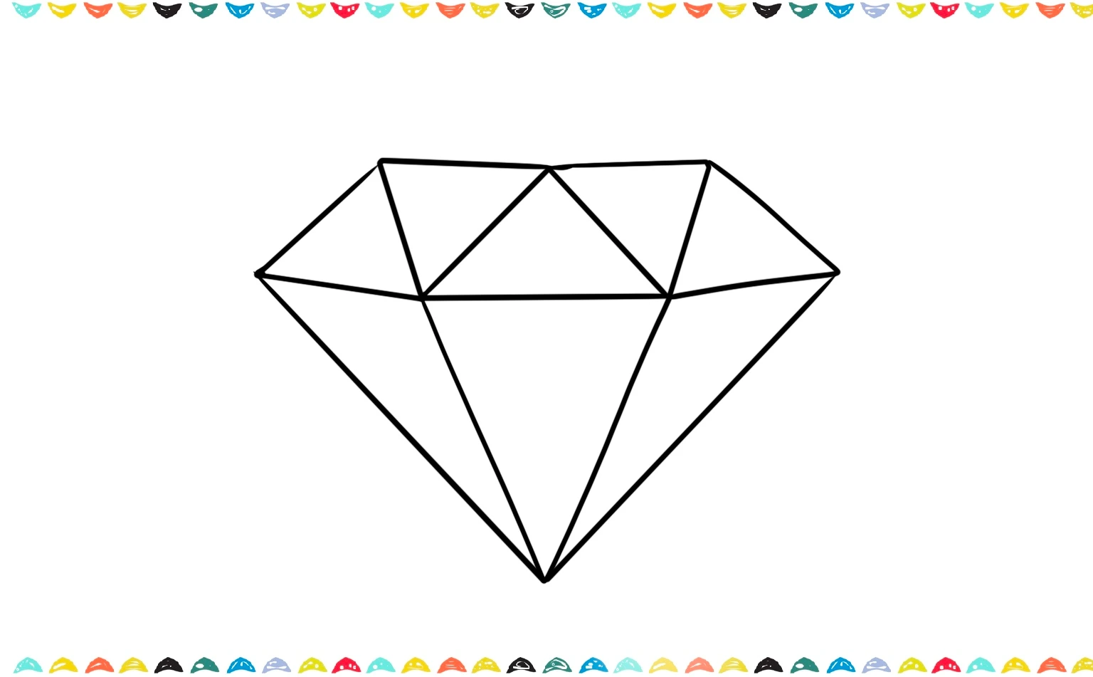 how to draw a diamond add more triangles step 4