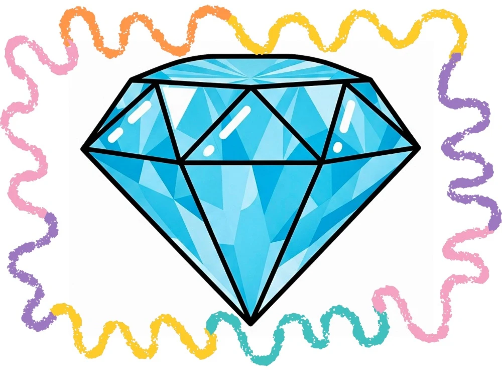 how to draw a diamond step by step