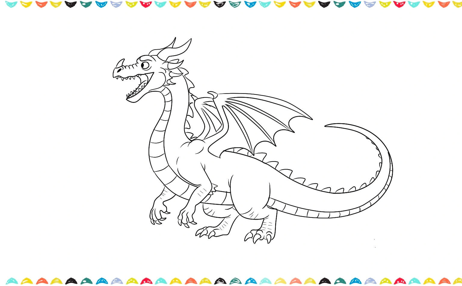 draw curved lines inside the dragon's beck and belly step 10
