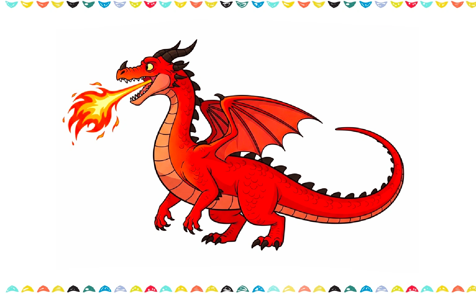 how to draw a fire breathing dragon - finished colored drawing step 13