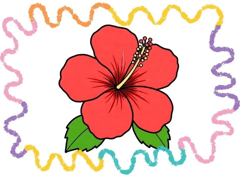 how to draw a hibiscus step by step