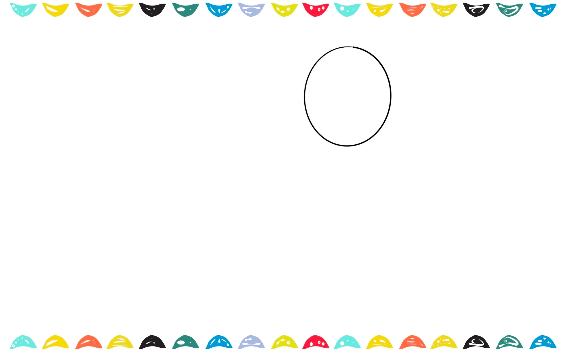 draw an oval for the horse head step 1