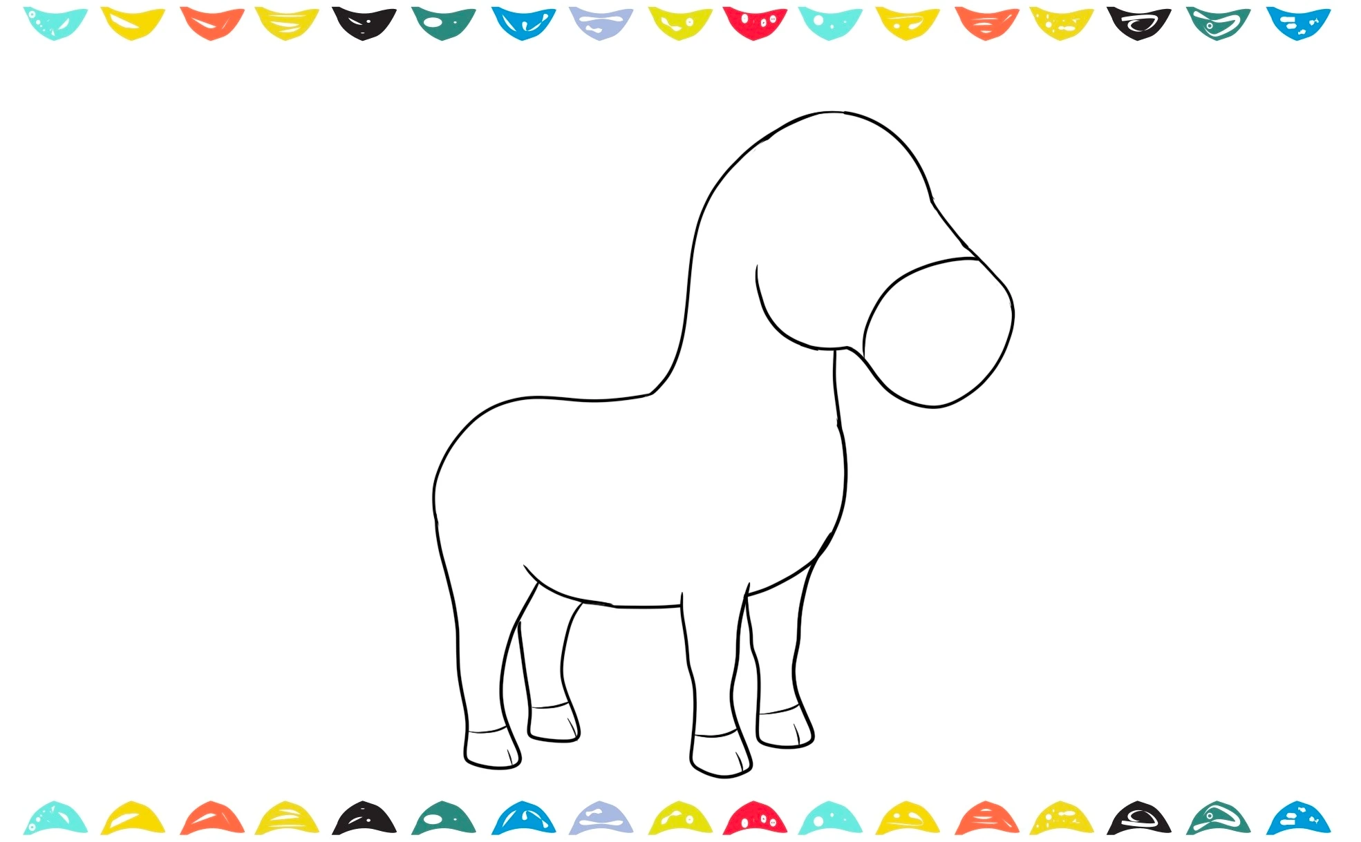 how to draw a horse - add four legs for the horse drawing step 5