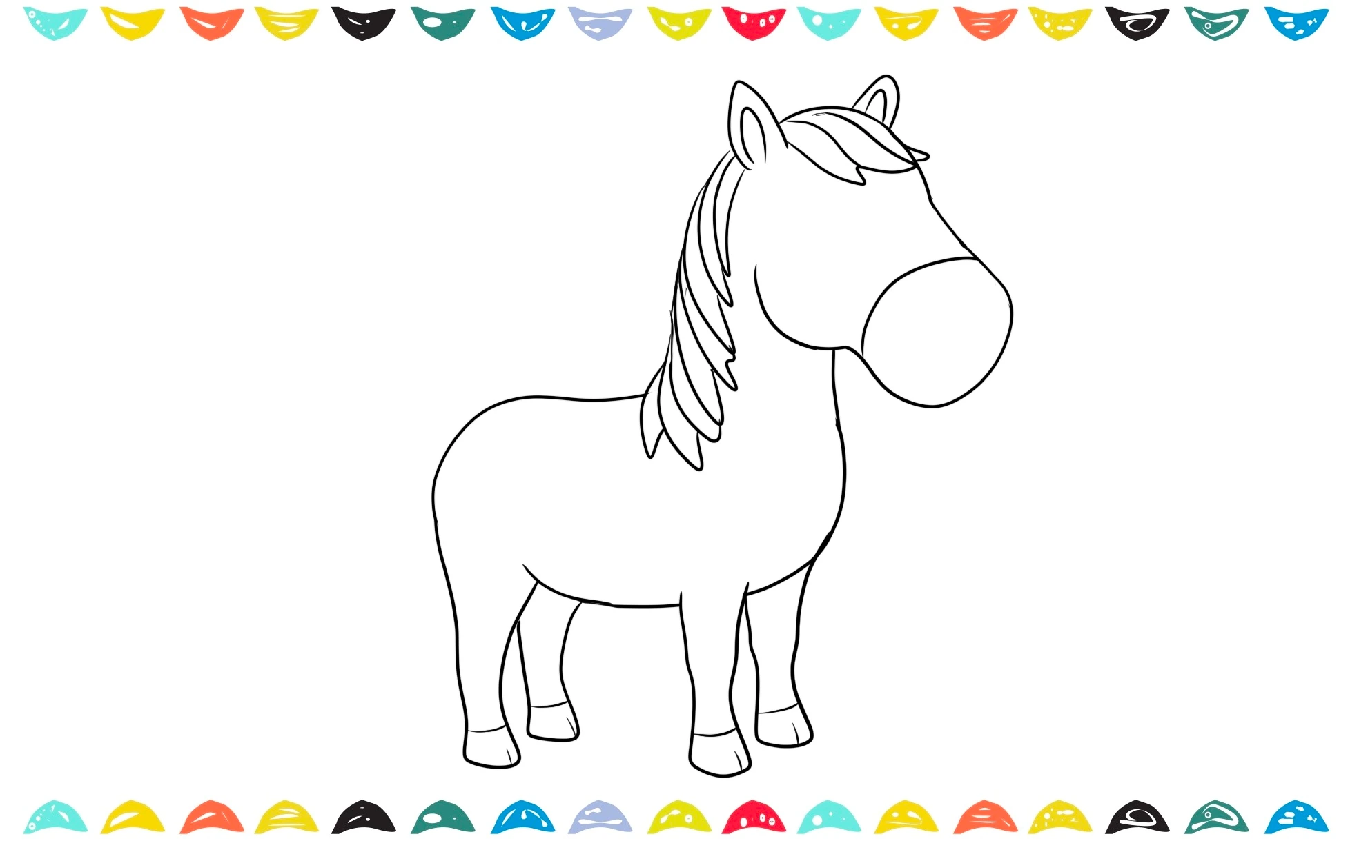 Add the mane to the horse sketch over the head and neck Step 6