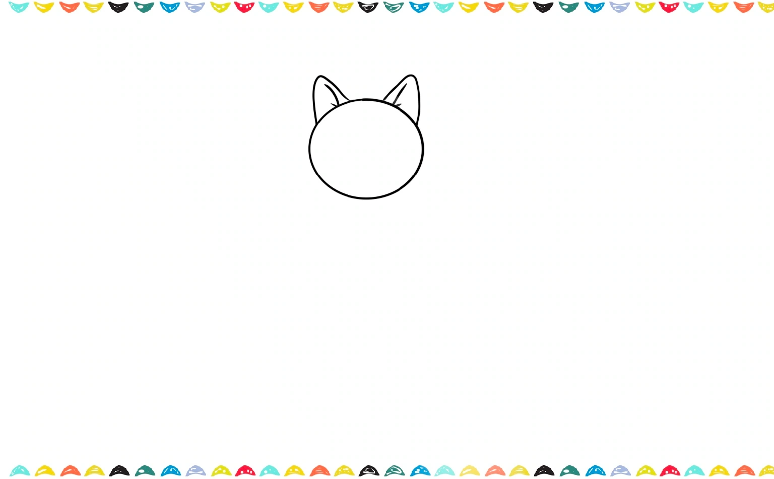 add two triangles for the house cat's ears step 2