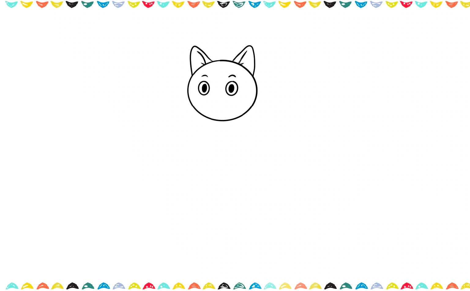Add two cute eyes for the house cat's face step 3