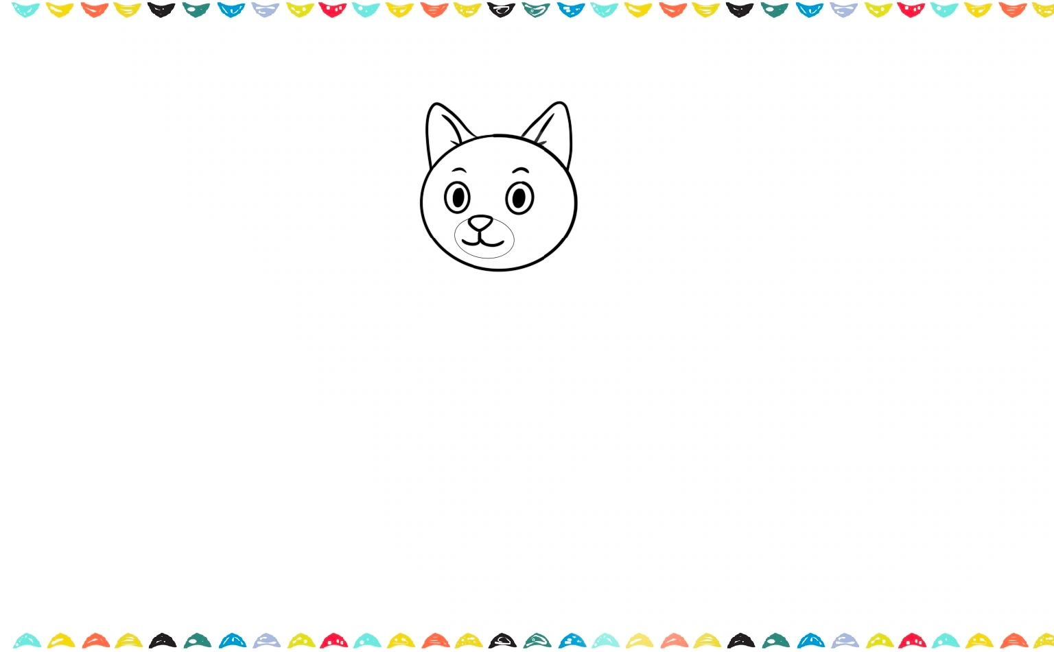 add cute nose and a similing mouth for the house cat step 4