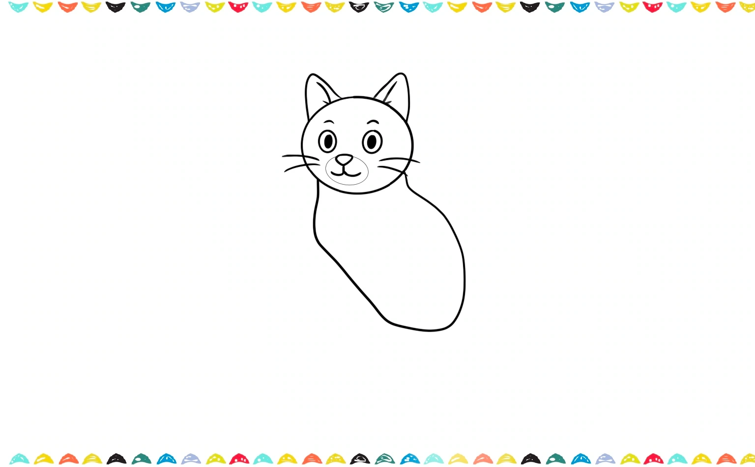Add a round body for easy cat drawing step 6