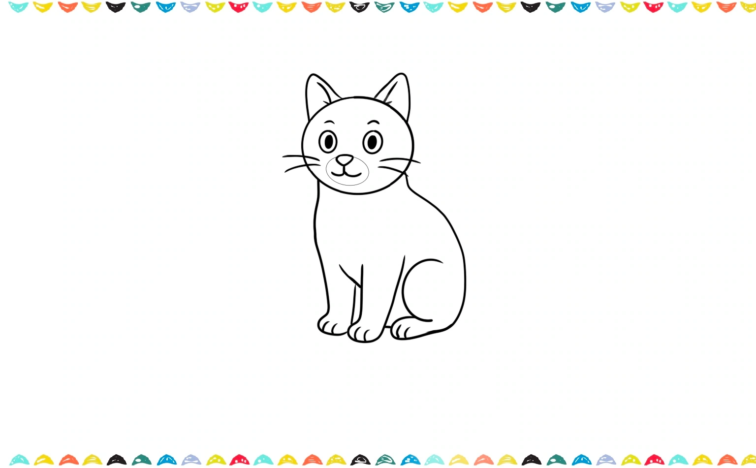 sketch legs and add paws at the end of eash legs for the cat step 7