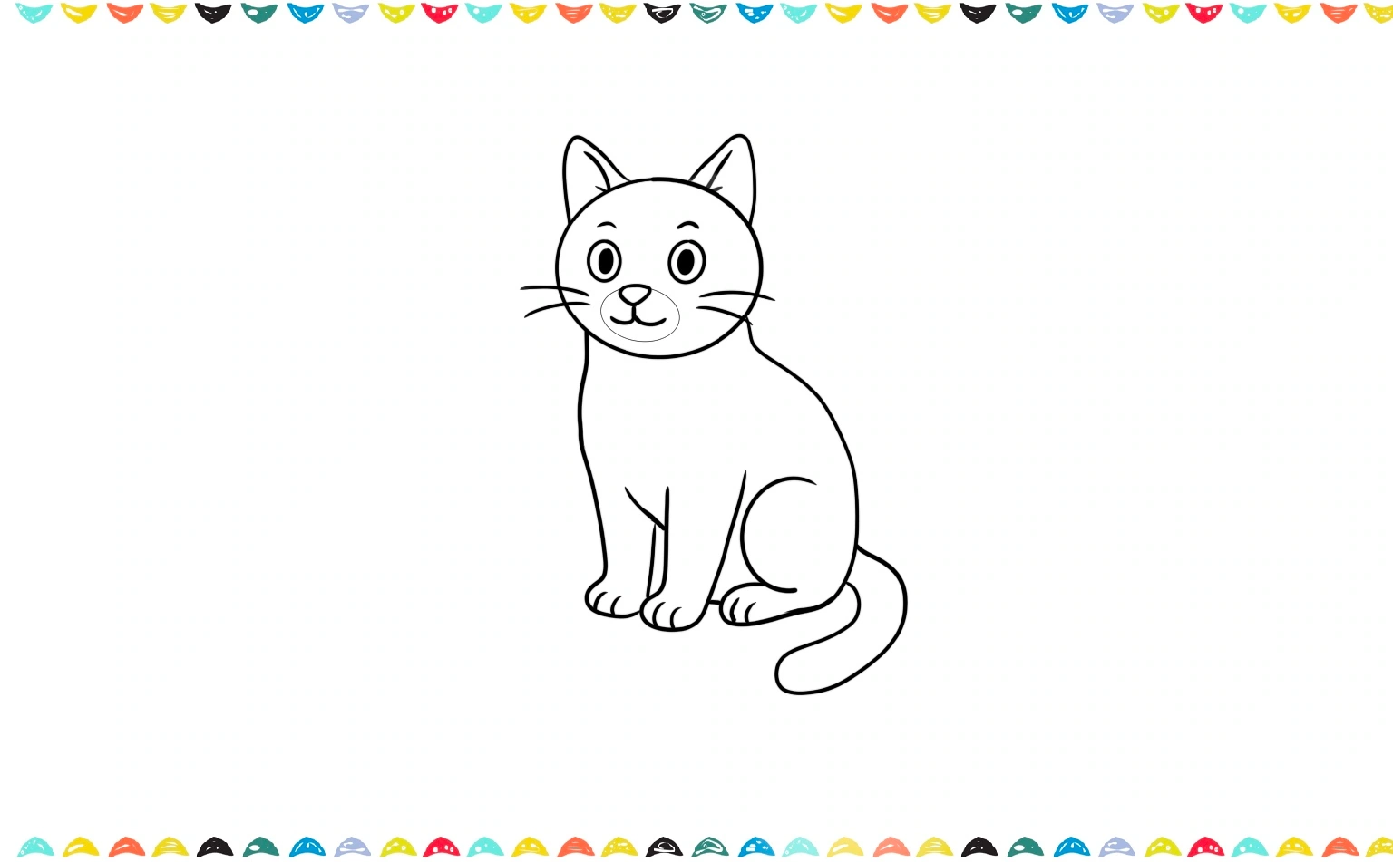 sketch a long and curved tail for the house cat step 8