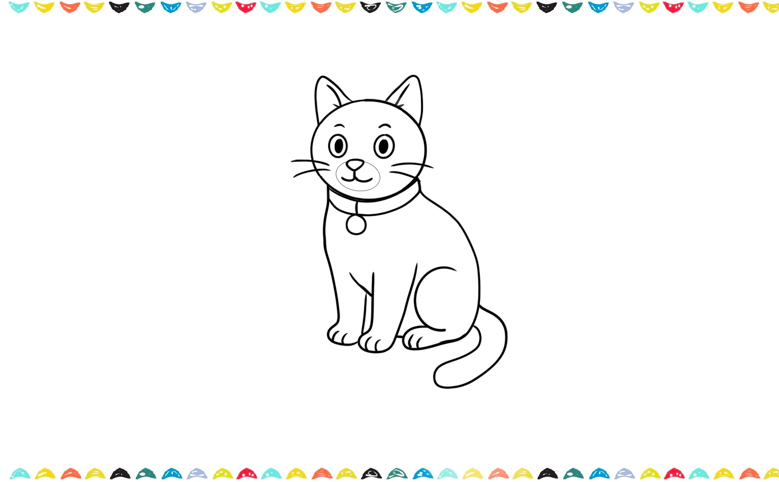 how to draw a house cat put a collar on the neck step 9