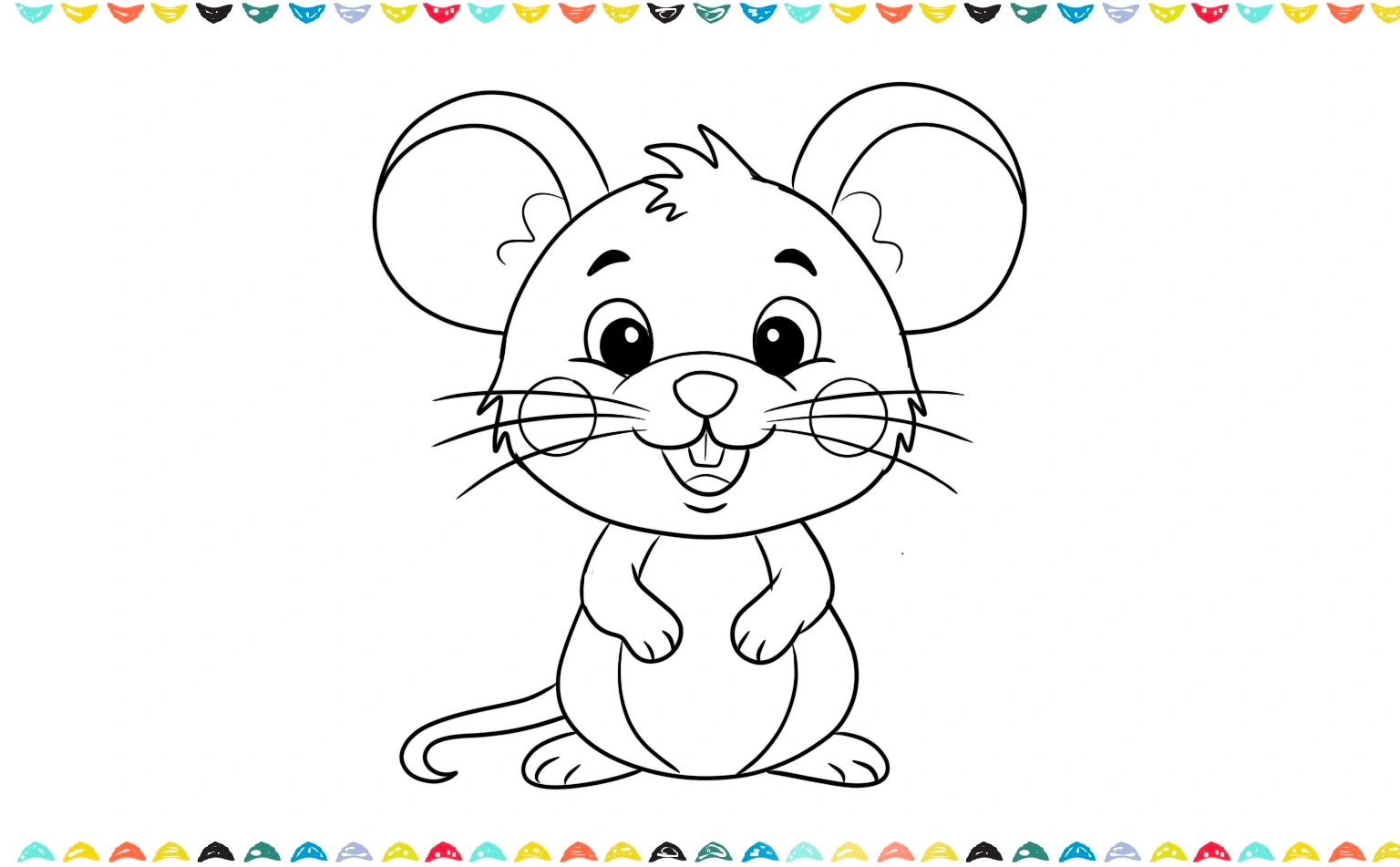 Draw a long, curly tail and outline the mouse drawing step 13