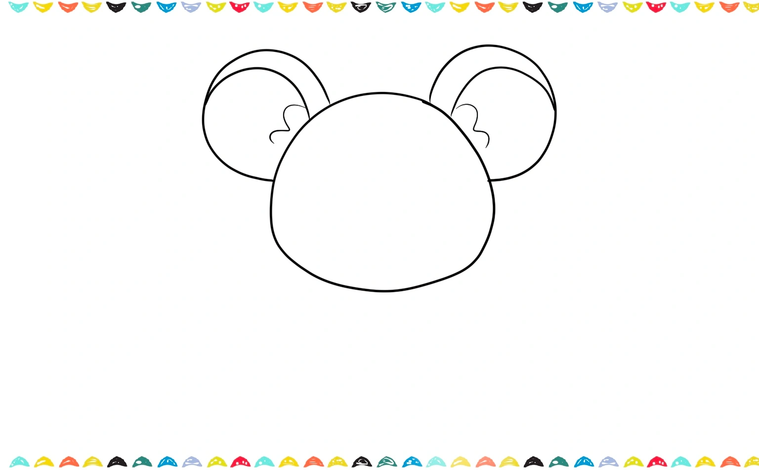 simply draw a smaller circle inside the mouse's ear step 3