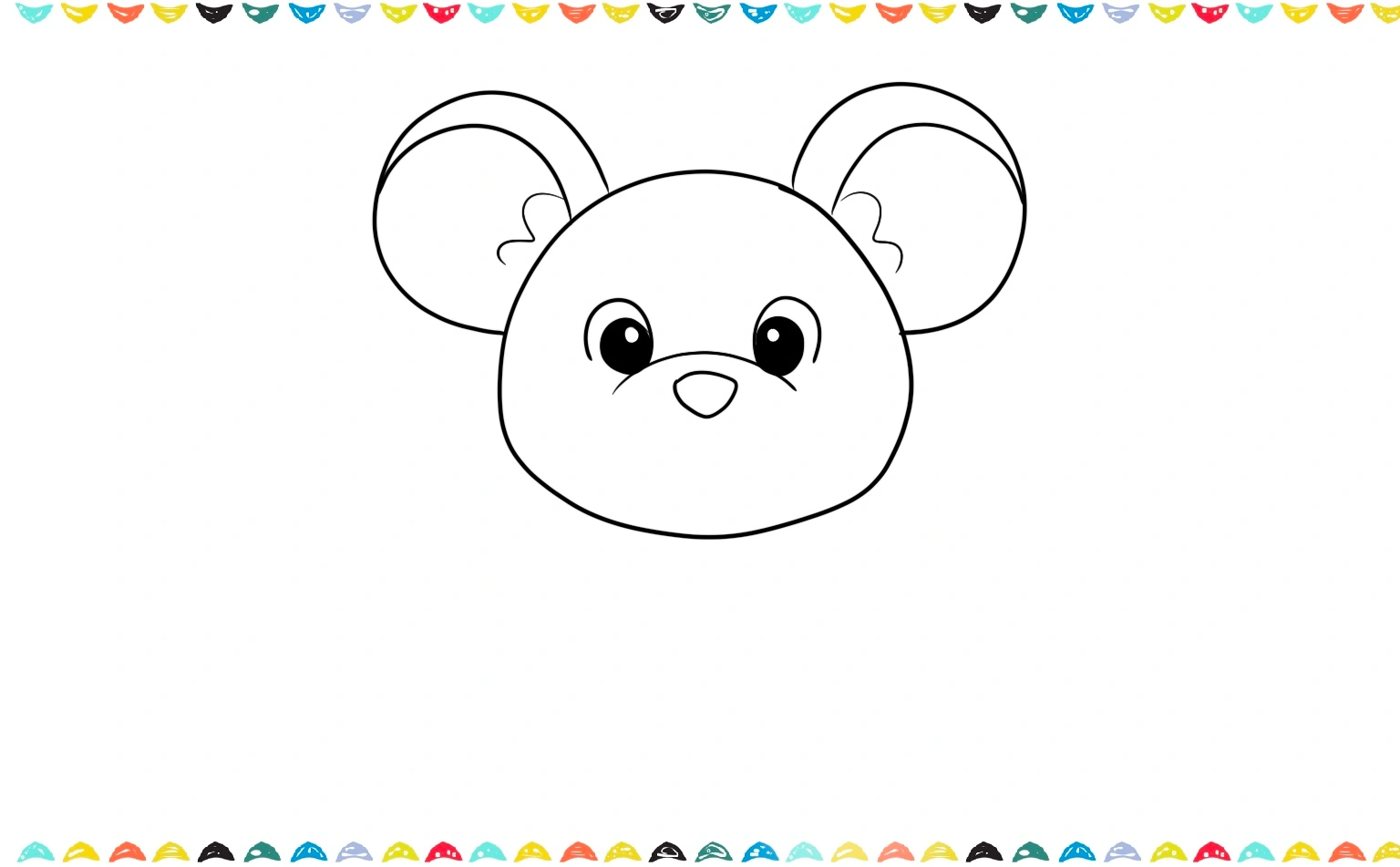 sketch the nose to the mouse drawing step 5