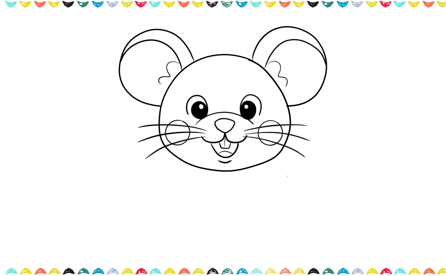 Draw two ovals for the cheeks and three short lines for whiskers step 8