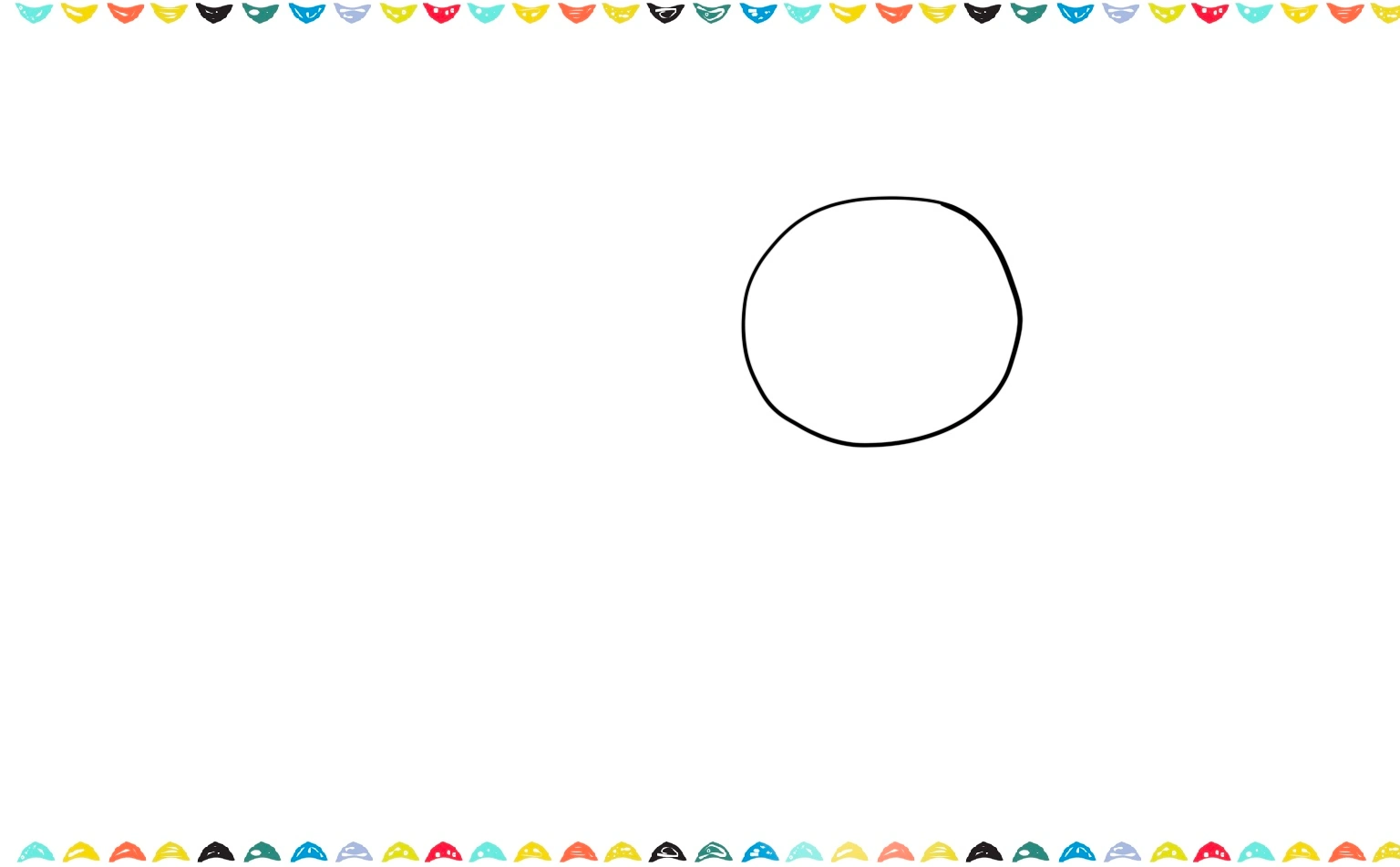 draw an oval for the polar bear's head step 1 