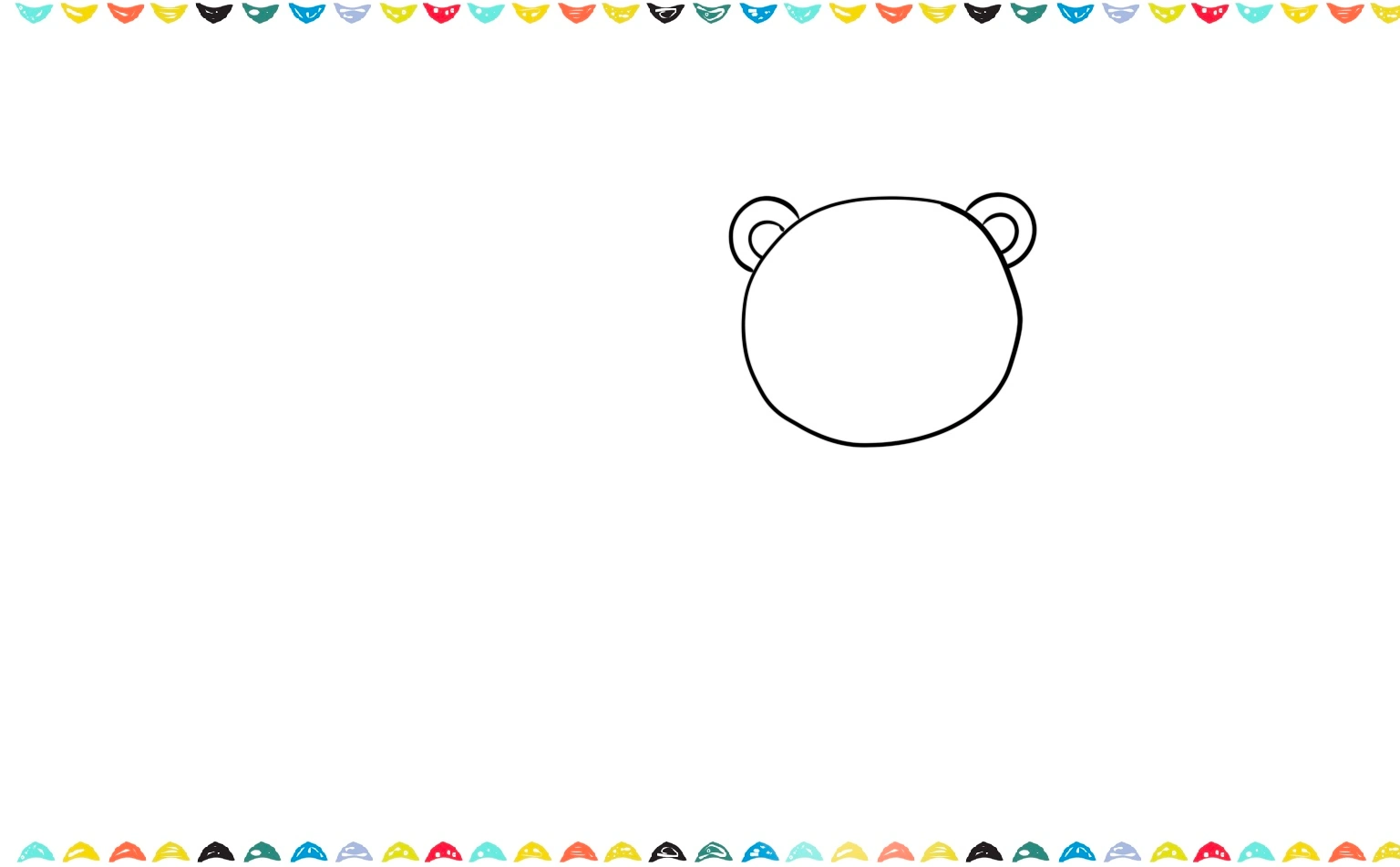 add two small circles over the head for polar bear's ears step 2 