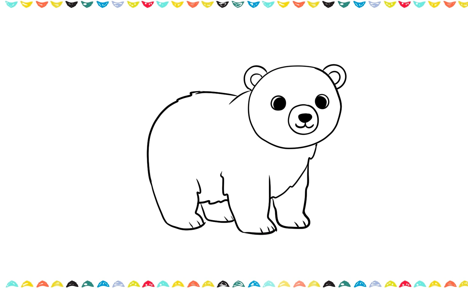 add  two little dots for the eyes, a small, rounded triangle for the nose to the polar bear's face step 5 