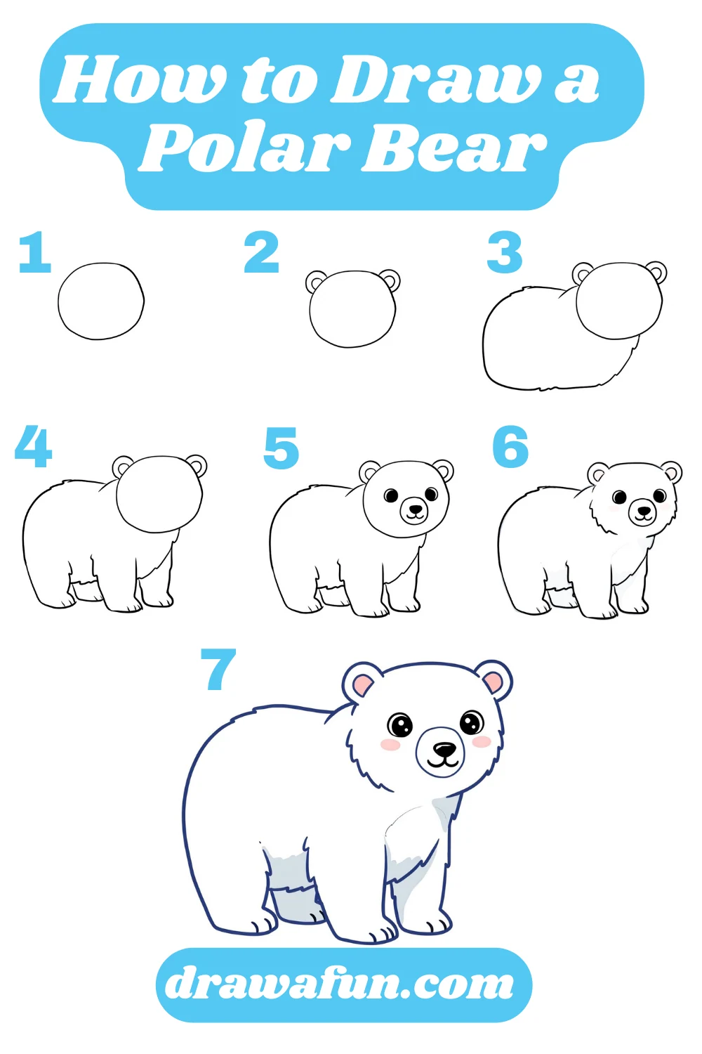 how to draw a polar beer step by step instructions 