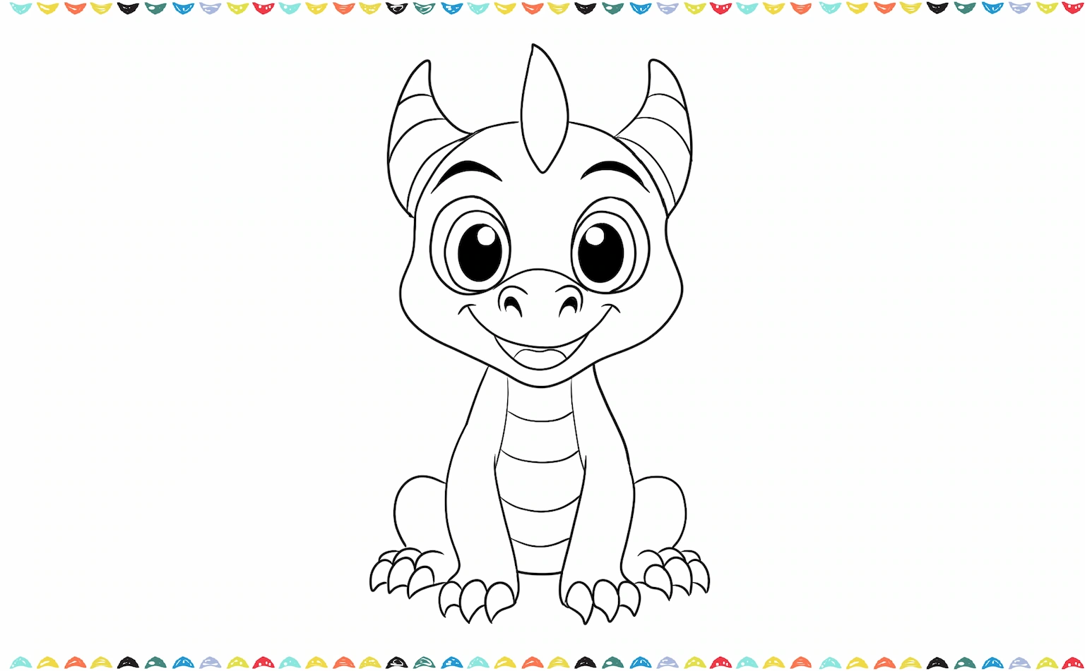 add belly lines to simple dragon drawing's belly step 10