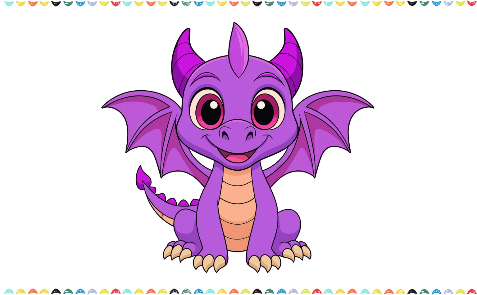 how to draw a simple dragon - colored finished drawing step 13