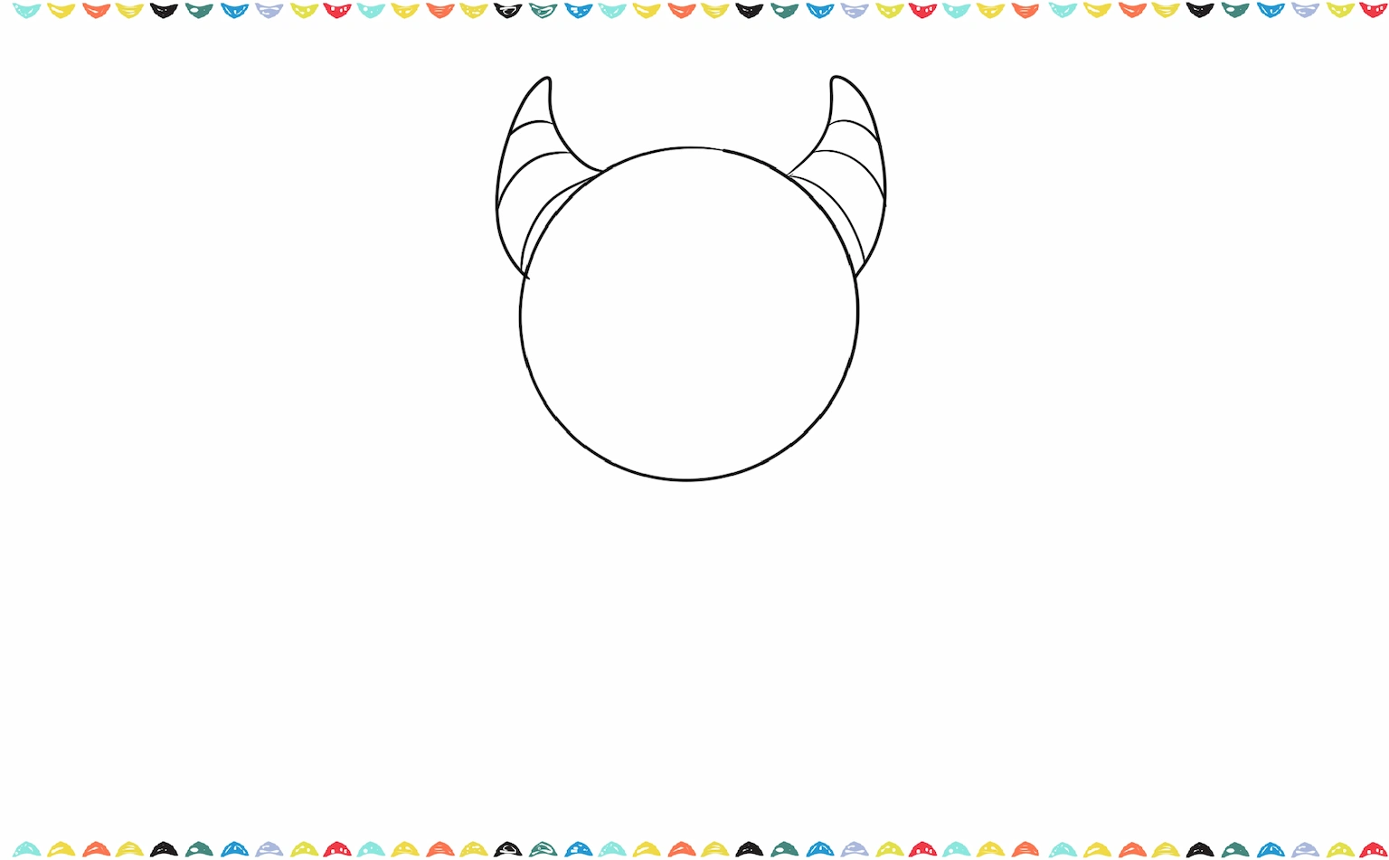 add the horns to the dragon's head step 2