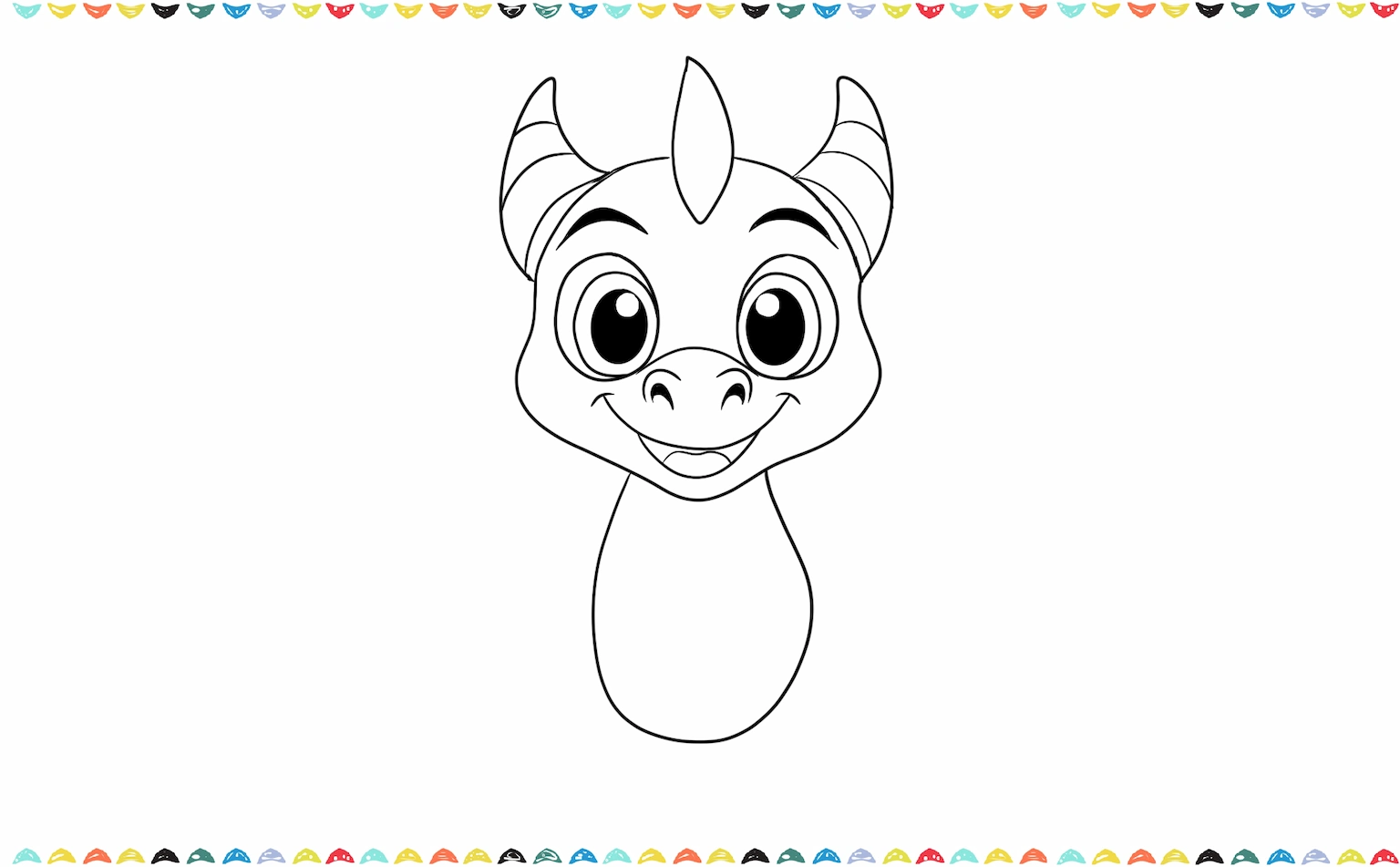 A quick sketch of a simple dragon's round body step 8
