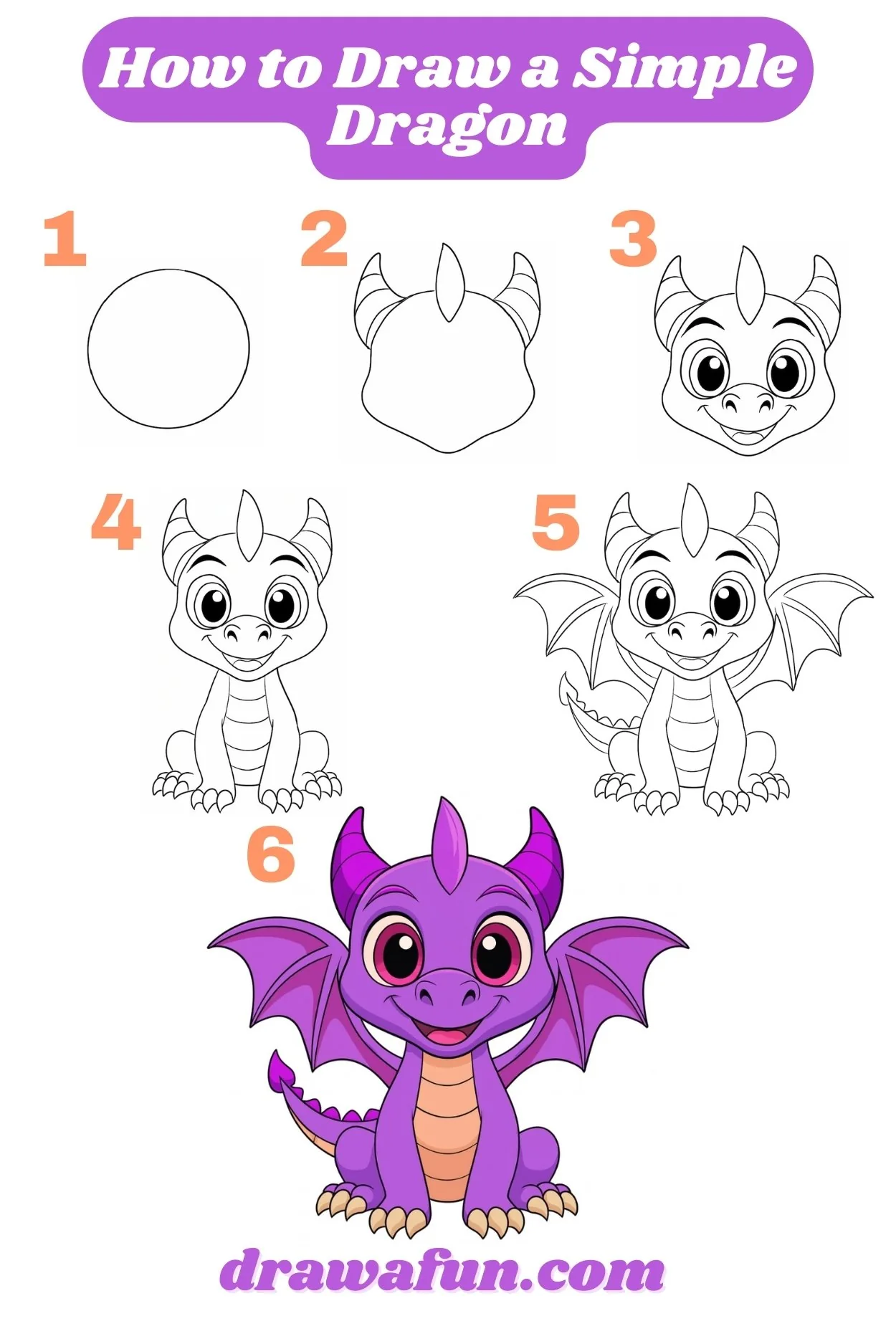 how to draw a simple dragon step by step instructions