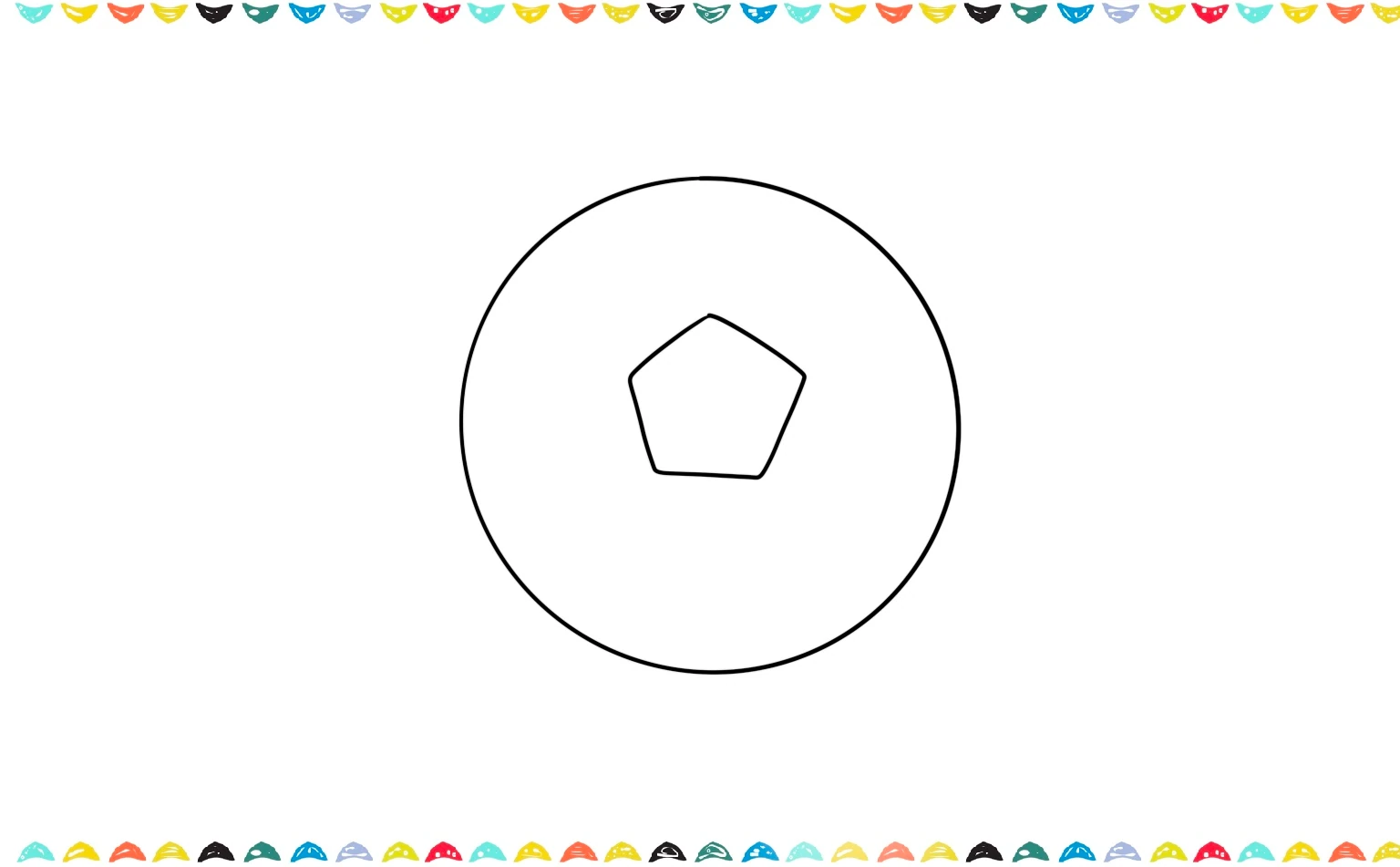 draw a pentagon for the soccer ball pattern Step 2