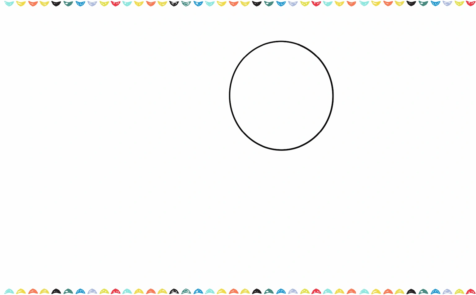 sketch an oval for the cartoon cat's head step 1