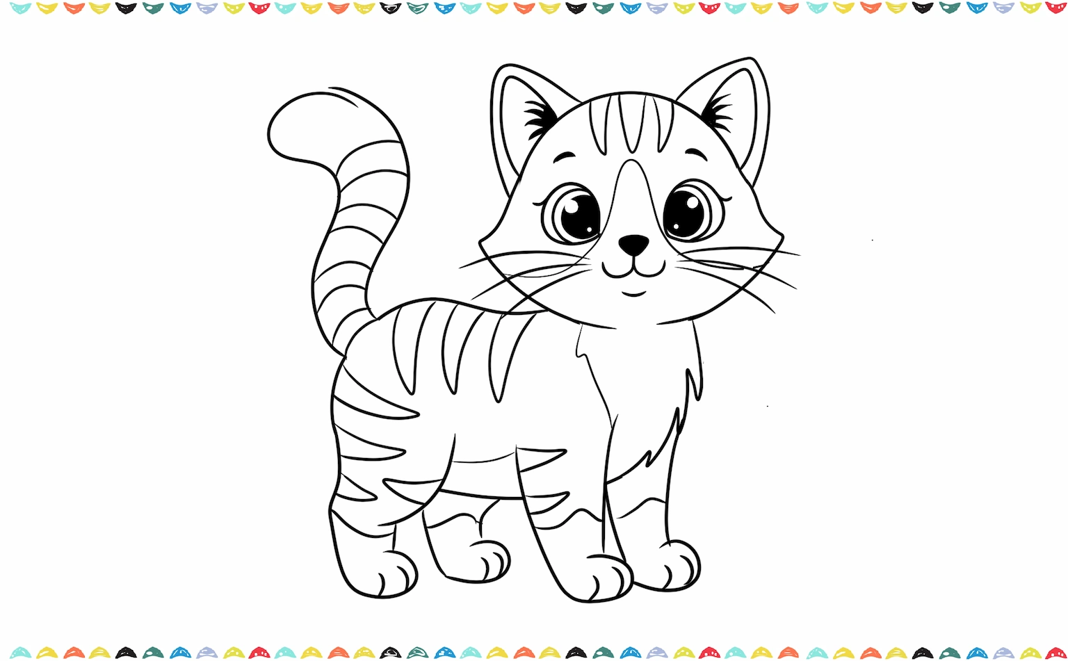 add stripes to the cartoon cat's body and legs step 11