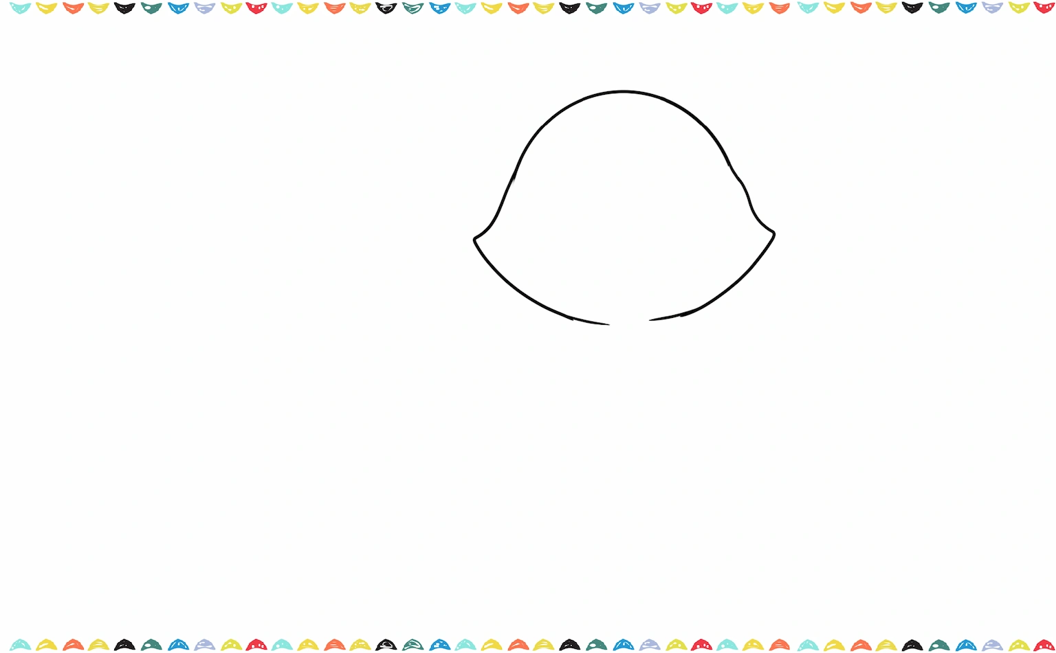 Give the oval to cat head shape step 2