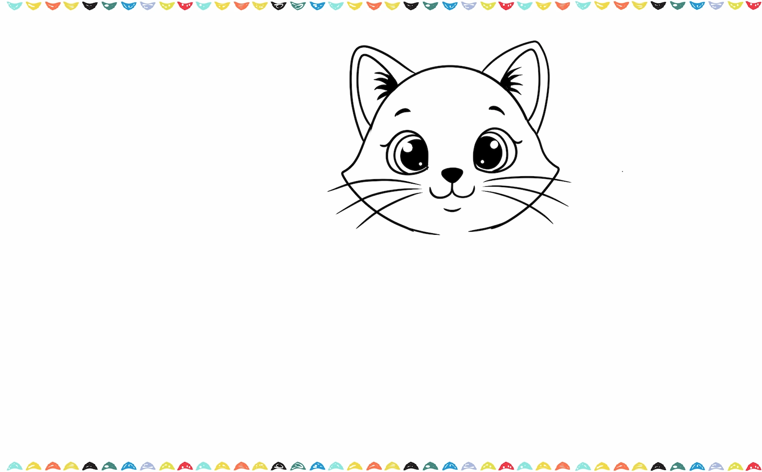 add triangle shaped ears to cartoon cat step 6
