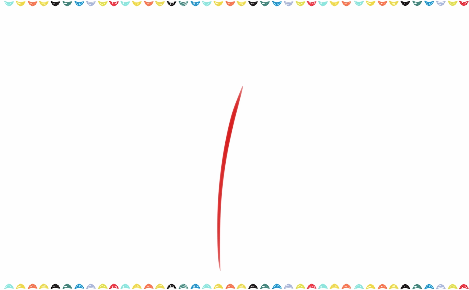 draw a stright line for the firework's stem step 1