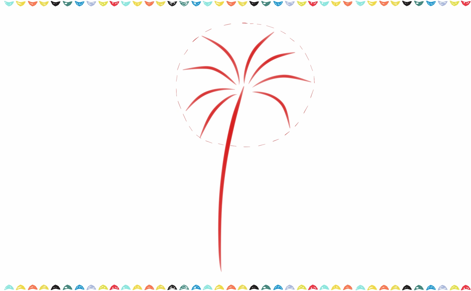 draw the burst lines for a great fireworks drawing step 2