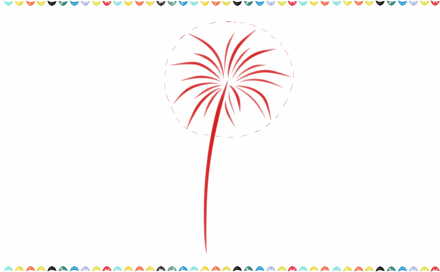 draw more burst lines for the fireworks sketch step 3