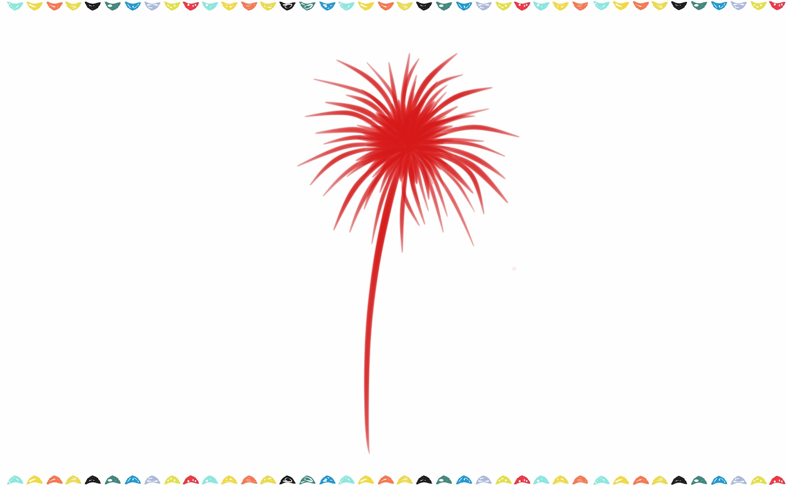 draw more big and small burst lines for the fireworks sketch step 4