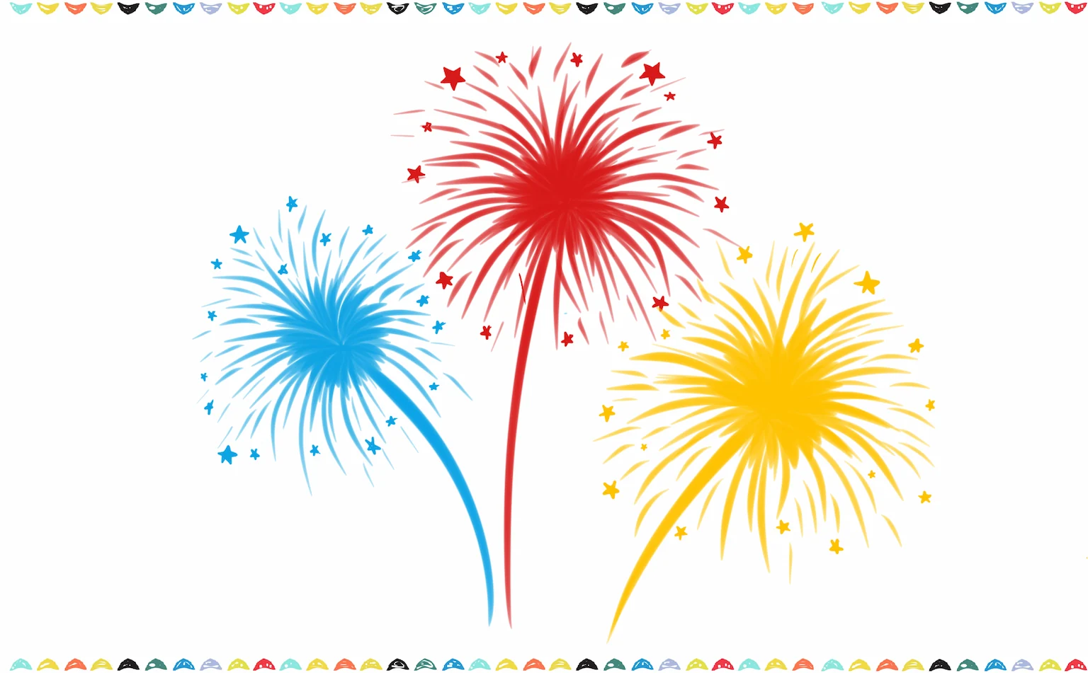 add one more firework drawing step 7
