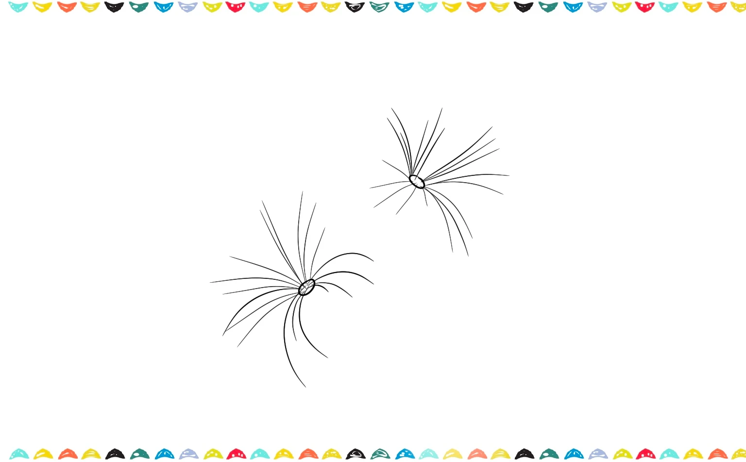 Double flower hibiscus drawing - add tiny lines coming out from the center step 2