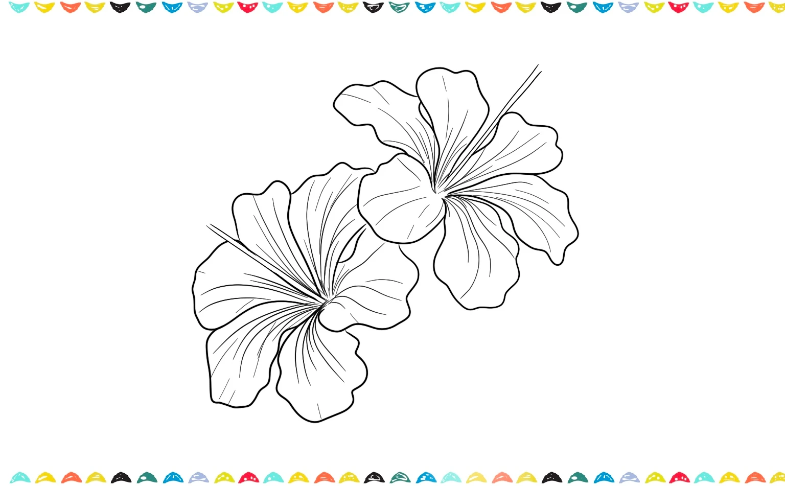 add the stamen to the center of  hibiscus flower step 6