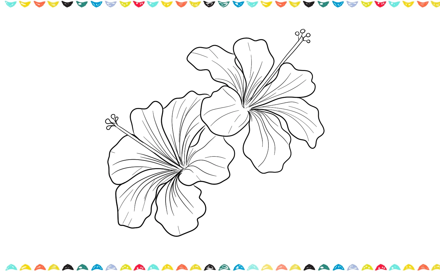 Add small circular pollen balls to each hibiscus flower step 7