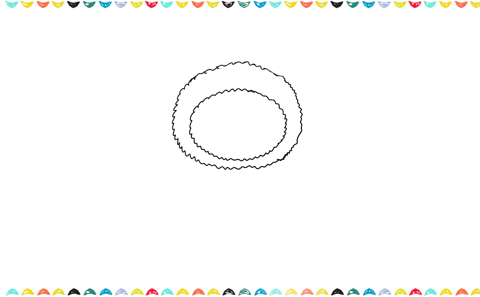 Sketching the hoop for the Labubu drawing tutorial step 2