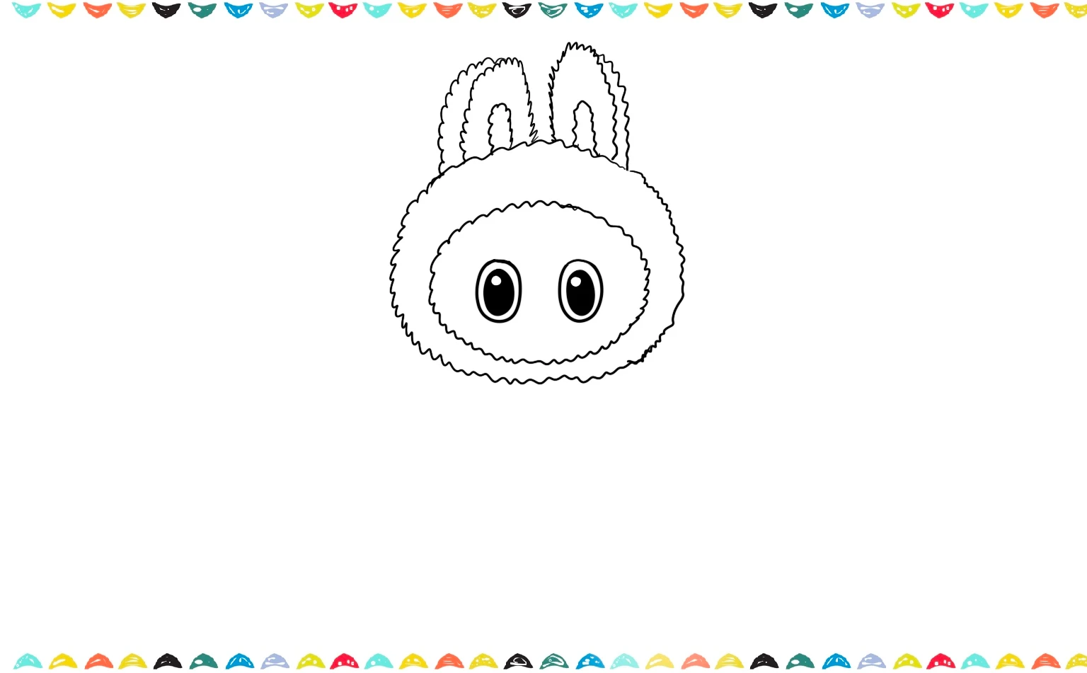 A visual aid for positioning Labubu's eyes correctly step 5