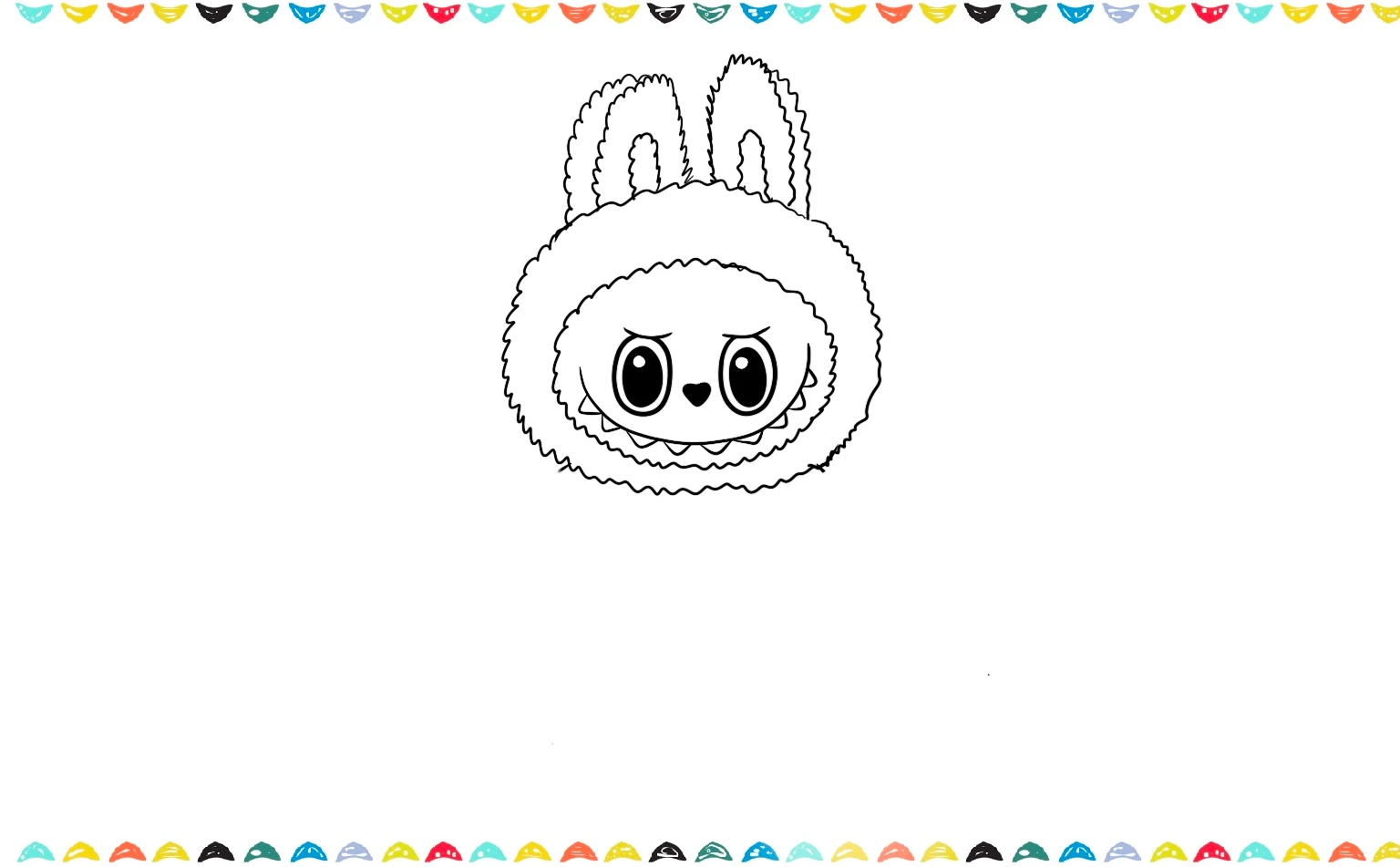 sketch eyebrows to Labubu drawing step 8