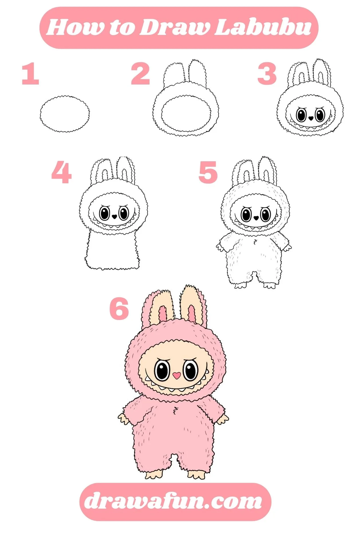 how to draw labubu step by step instructions