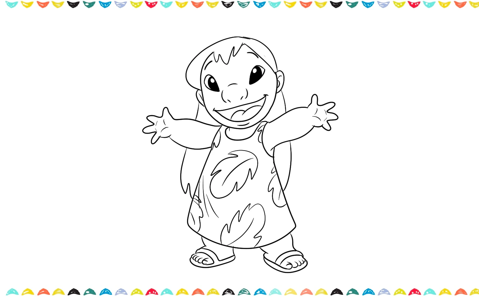 draw hair for the Lilo drawing step 11